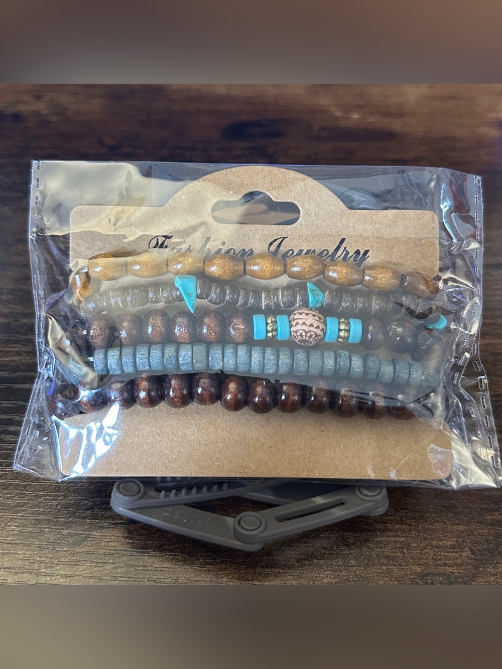 Turquoise Accent Brown Beaded Women's Bracelet Set